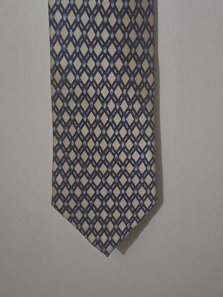 Cravatta beige e blu
