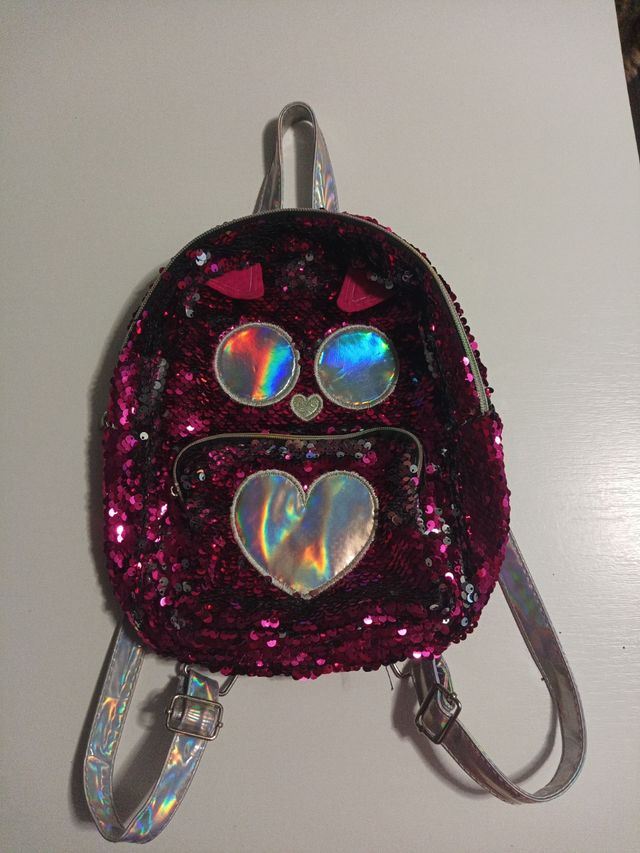 Mochila niña purpurina