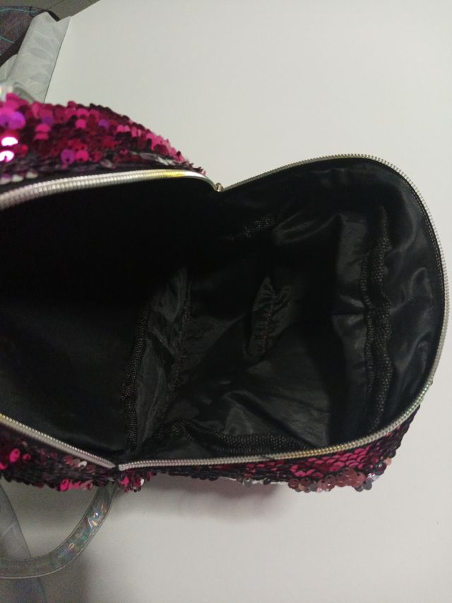 Mochila niña purpurina