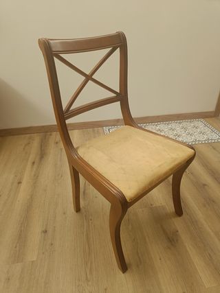 6 Sillas comedor madera - beige
