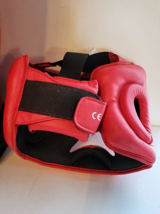 Kit boxeo rojo - Guantes y protector