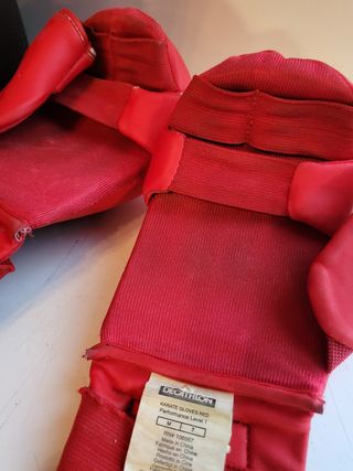 Kit boxeo rojo - Guantes y protector