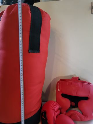 Kit boxeo rojo - Guantes y protector