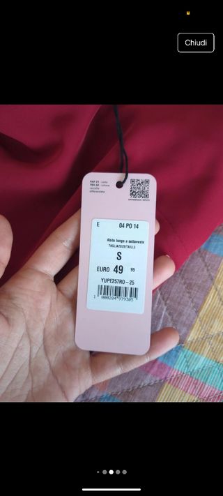 Vestito rosso Nuna Lie Taglia S, nuovo.