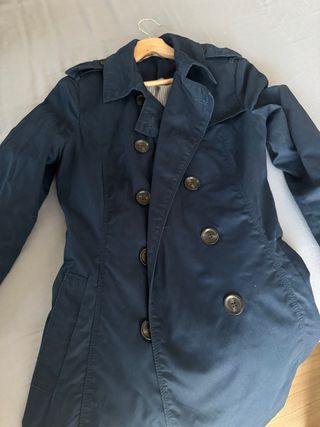 Gabardina azul mujer