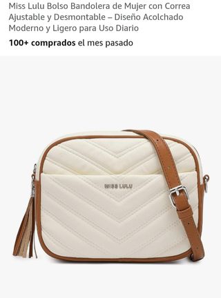 Bolso Miss Lulu Bandolera Beige