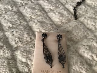 PRECIOSOS PENDIENTES Y PULSERA DE PLATA ANTIGUA