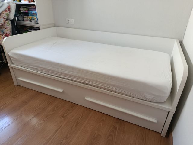 Cama juvenil 90x190 cm madera blanca