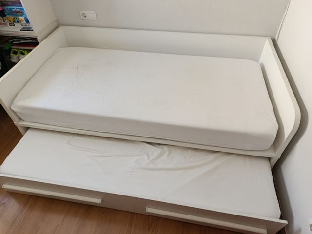 Cama juvenil 90x190 cm madera blanca