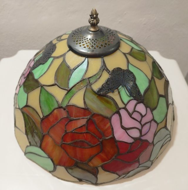 Lámpara de Techo Colgante Tiffany Floral 3 Rosas 