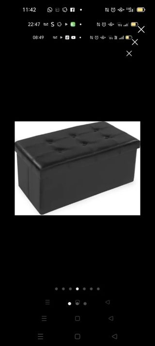 Pouff contenitore nero similpelle