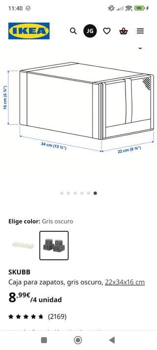 8 Cajas Skubb Ikea - negras