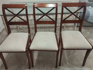  2 Mesas comedor y centro cristal blanco