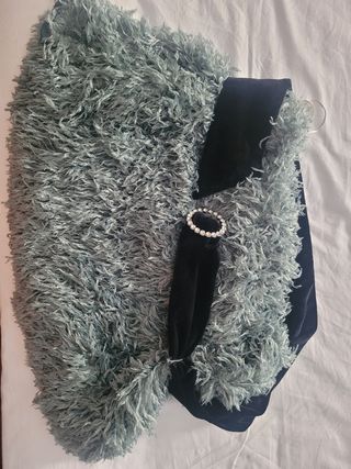 Falda Zara fiesta - turquesa y negra