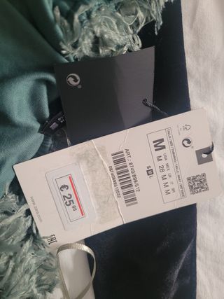 Falda Zara fiesta - turquesa y negra