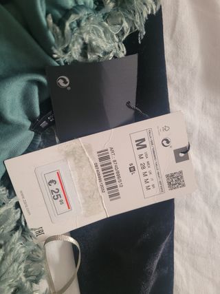 Falda Zara fiesta - turquesa y negra