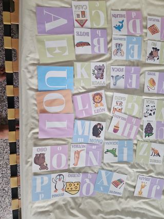 Cartas d eletras plastificadas
