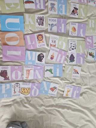 Cartas d eletras plastificadas