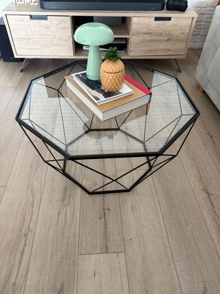 Mesa centro cristal negra - Moderna