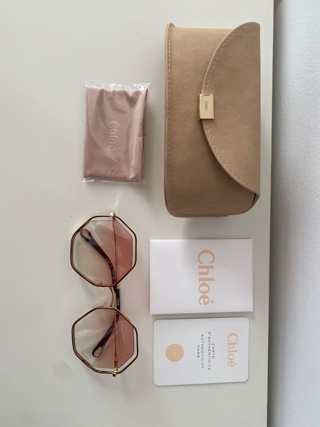 Gafas Chloé nuevas doradas y rosas