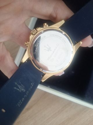 Reloj Maserati caballero azul y dorado