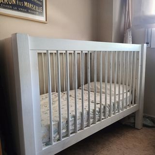 Cuna bebé madera blanca