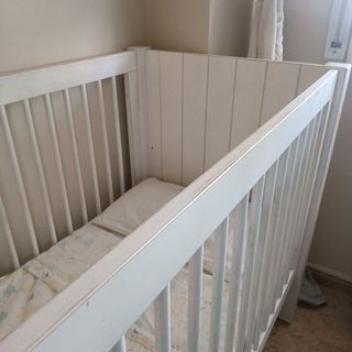 Cuna bebé madera blanca