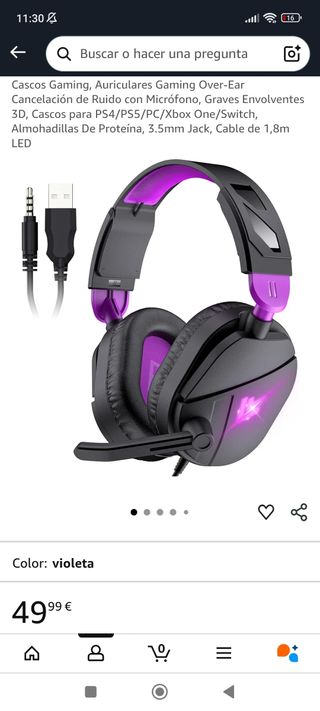 Cascos Gaming Violeta