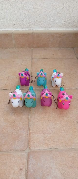 7 llaveros de unicornios Baby Glitter