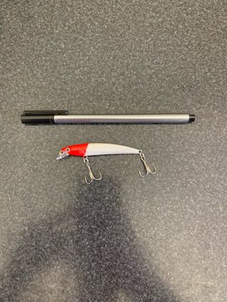 Amostra De Pesca Crankbait M - Vermelho & Branco