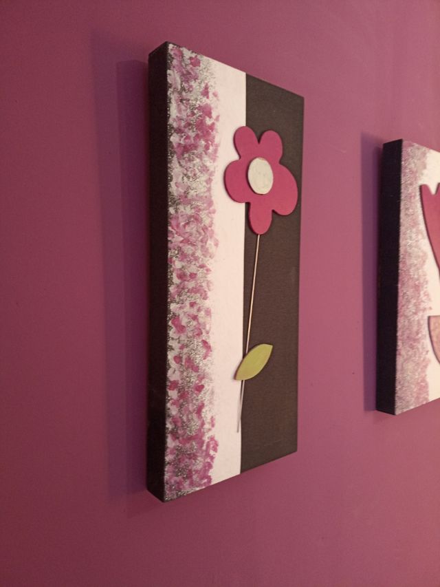 3 Cuadros Flores - Decoración