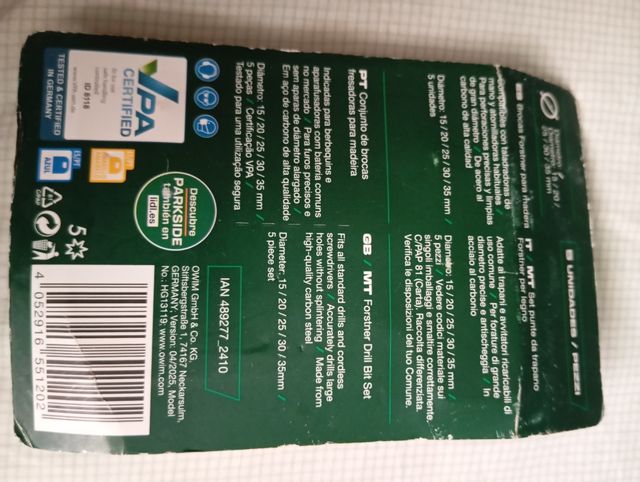 Brocas Forstner Parkside (3 uds)