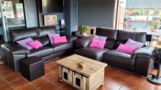 2 SOFAS DE PIEL AUTÉNTICA 