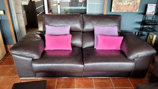 2 SOFAS DE PIEL AUTÉNTICA 