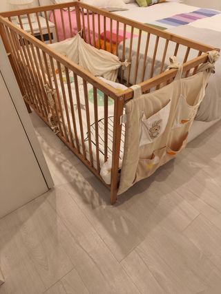 Cuna bebé madera 60x120