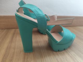 Zapatos tacón alto verde agua - 39