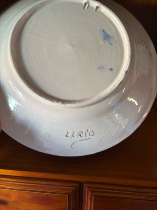 Plato Cerámica Antigua Pintado a Mano Lario