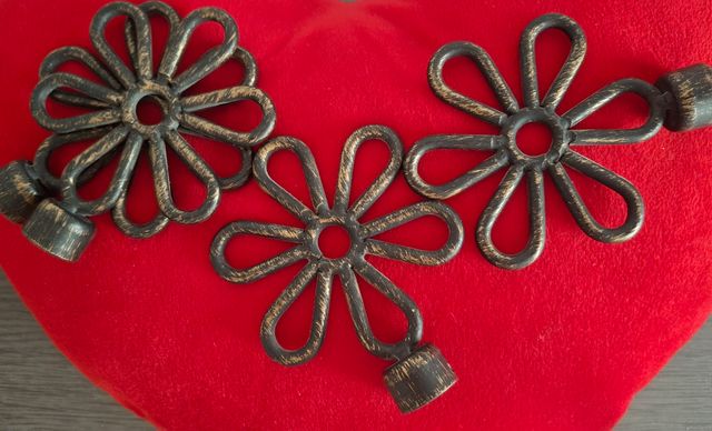 Terminales barra cortina, flor - 4uds como NUEVOS