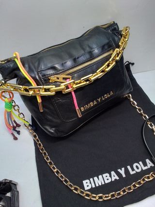 Bolso Bimba y Lola negro - Cadena dorada