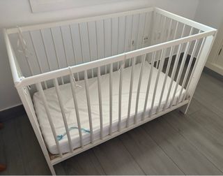 Cuna blanca bebé + colchón
