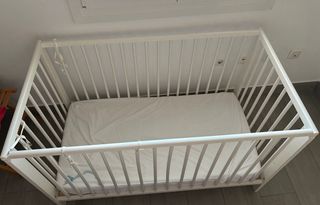 Cuna blanca bebé + colchón
