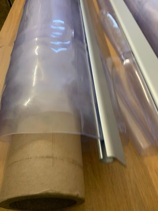 Cortina PVC transparente tiras