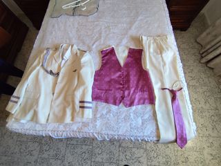 Traje comunión niño Classic Bus Stop blanco-morado