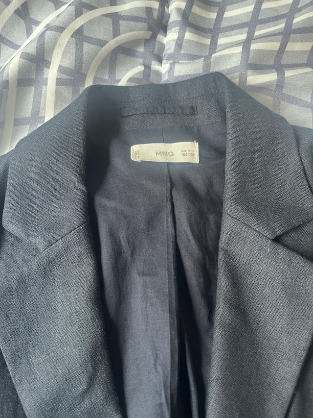 Americana azul marino de lino talla 13-14 años