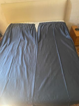 Tende blu in raso - 2 pezzi per tenda unica