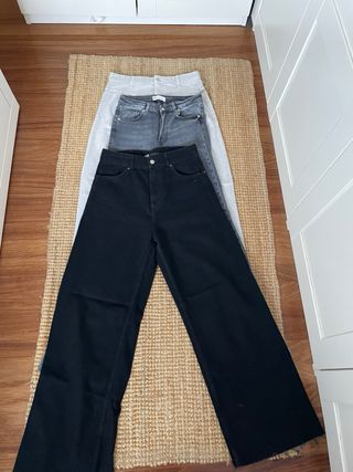 3 Vaqueros Zara - Negro y Gris
