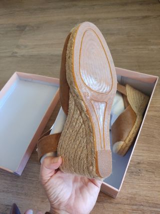 Cuñas esparto marrón talla 38