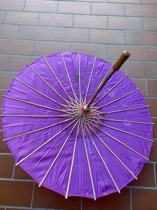 Ombrello Giapponese Rosa Decorato