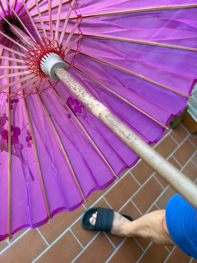 Ombrello Giapponese Rosa Decorato