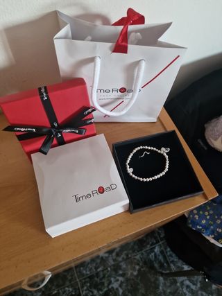 Pulsera TimeRoad plata y anillo.anillo talla 15.